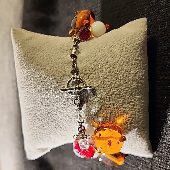 Lampwork Snowman ⛄️ Glass Bead Bracelet - Picture 3 of 7